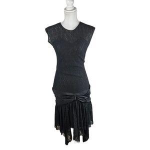 Vintage Roberta California Black Lace Sheath Midi Dress